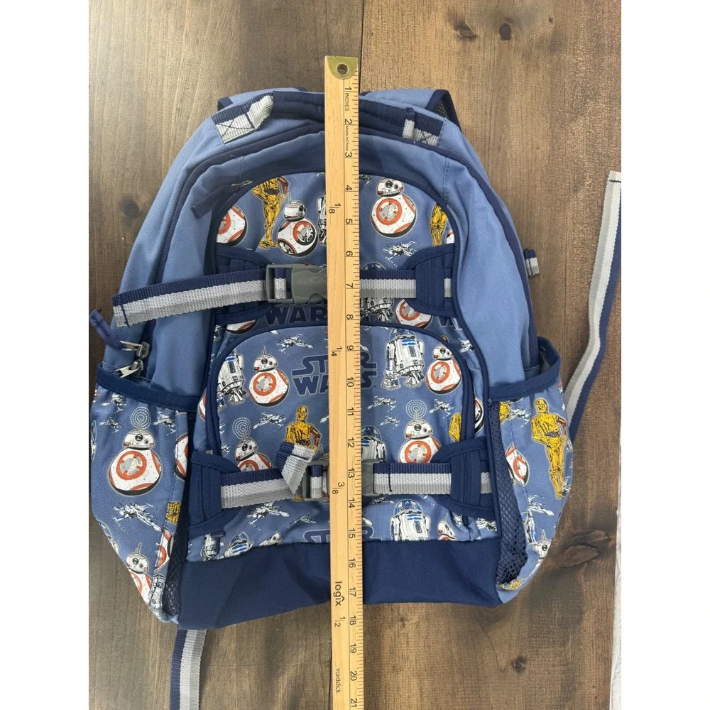 Pottery Barn Kids Star Wars Mackenzie Backpack Blue R2-D2 C-3PO BB-8 Droids